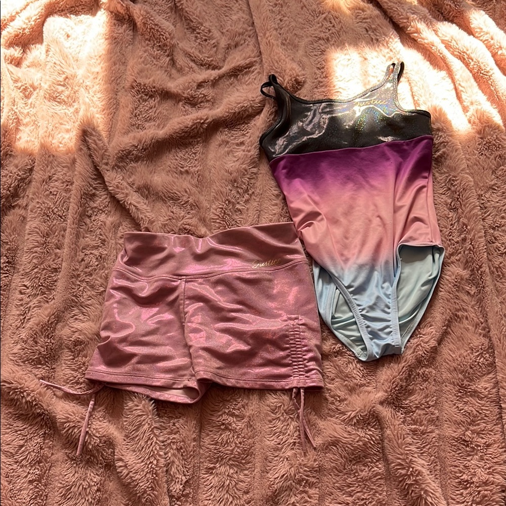 Justice Pink and Purple Activewear Set